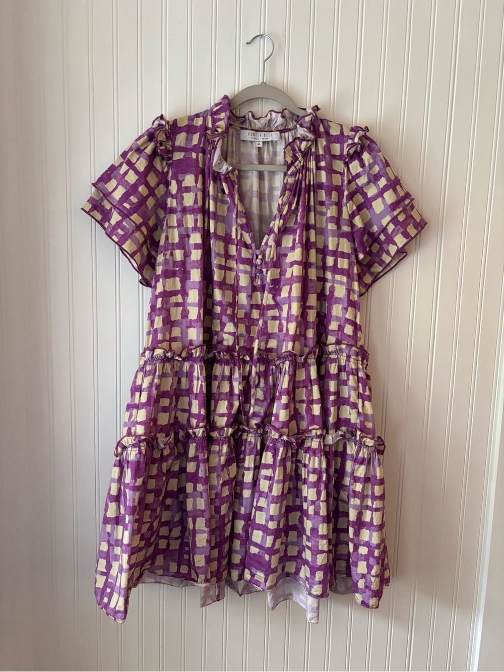 HUNTER BELL Merritt Purple & Cream' Cobblestone Dress